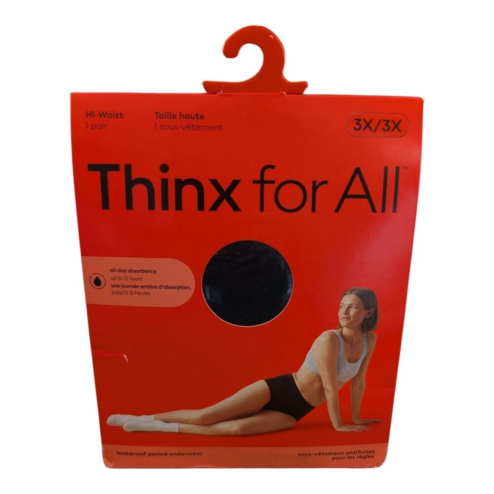 THINX for All Period Underwear Black Size 3X New